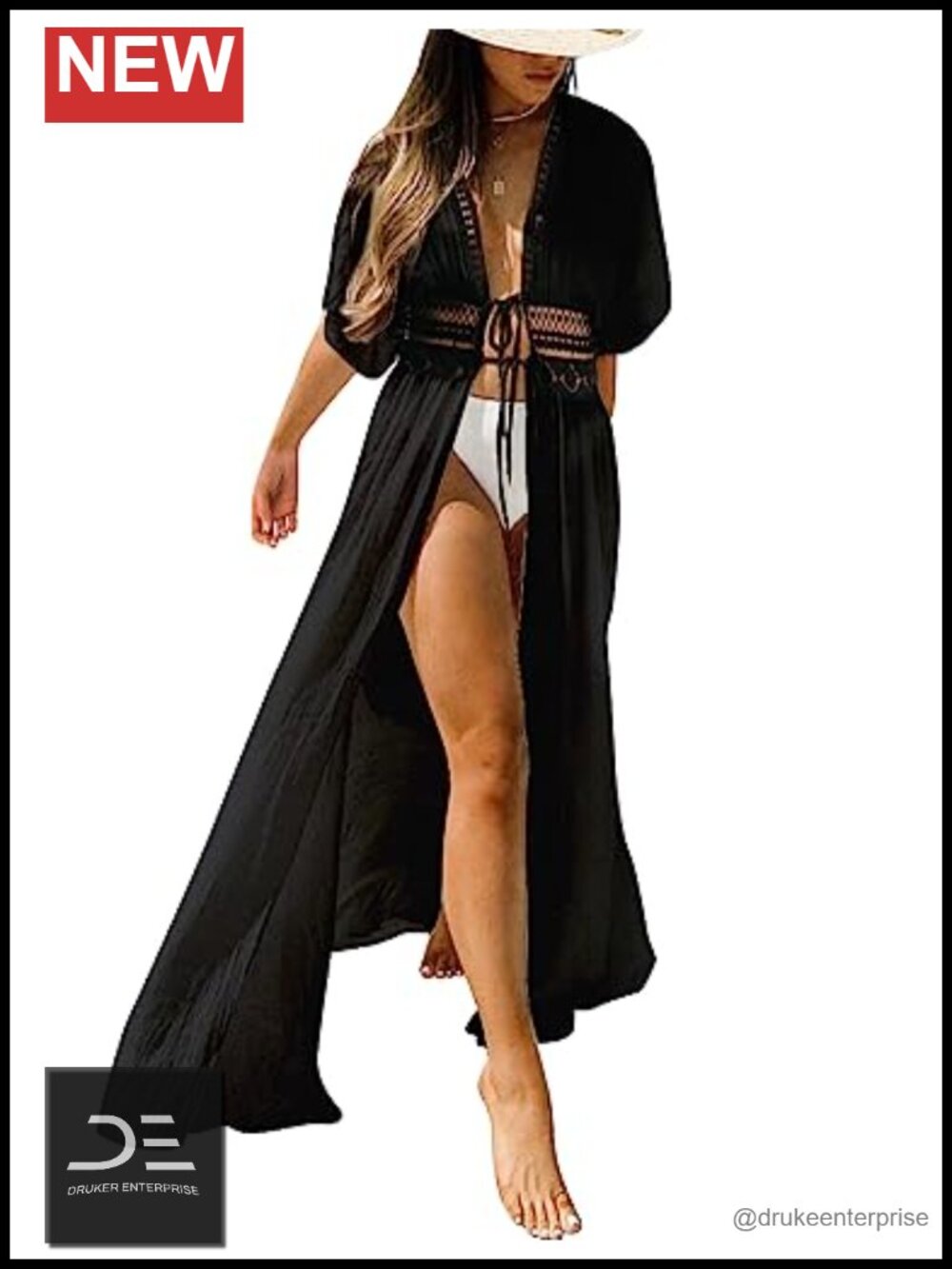 Sheer Lace Kimono Cover Up Beach Swimsuit Wrap Short Sleeve